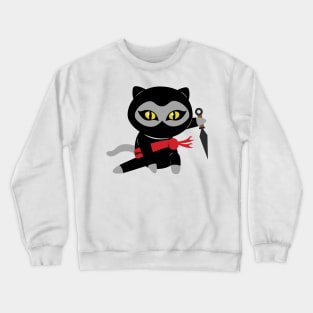 Ninja Cat Stalks You! Crewneck Sweatshirt